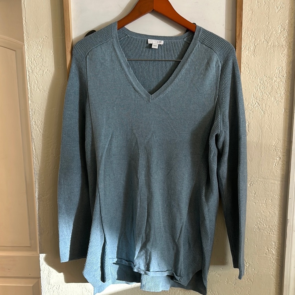J. Jill Blue V-Neck Sweater